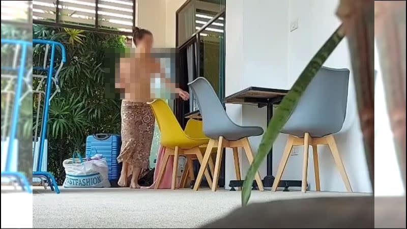 葡萄牙籍的31歲女子納迪亞（Nardir Serivna Varshawa）大鬧泰國飯店，袒胸露乳到處要錢。（圖／翻攝臉書普吉島時報）