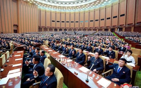 The Supreme People's Assembly met on Thursday and agreed on a major reshuffle - Credit: HOGP/KCNA via KNS