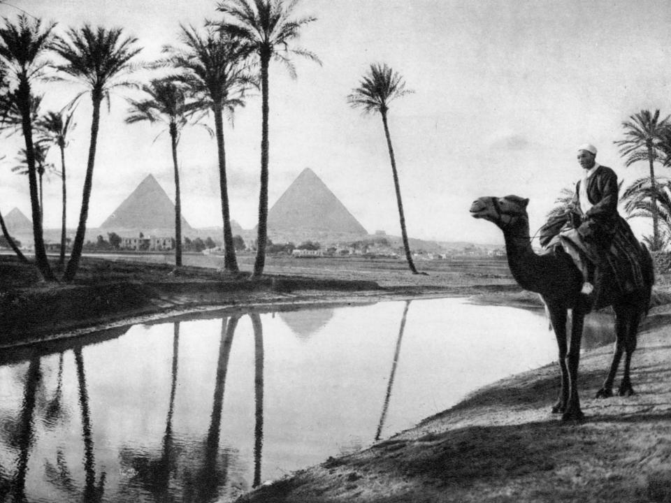 An oasis near Cairo, Egypt, c1920s.