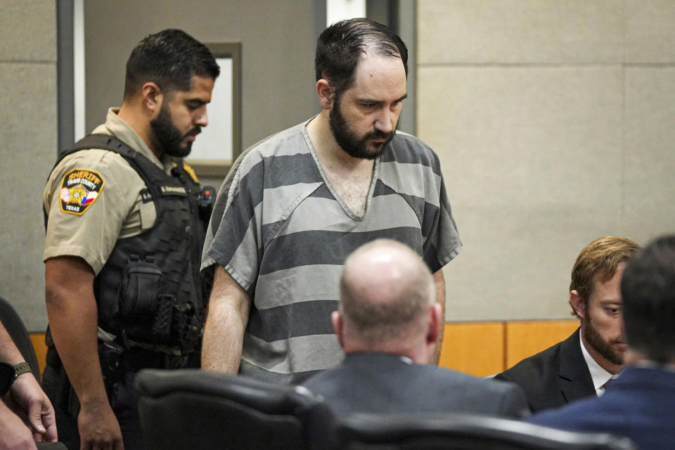 Daniel Perry enters the courtroom. (Jay Janner / AP)