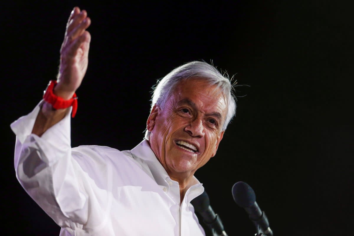 Sebastian Piñera addresses supporters at his closing campaign rally in Santiago in November 2017 (AP)