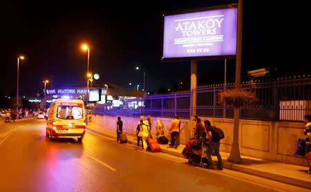 Ambulance cars arrive at Turkey's largest airport, Istanbul Ataturk, Turkey, following a blast June 28, 2016. REUTERS/Osman Orsal