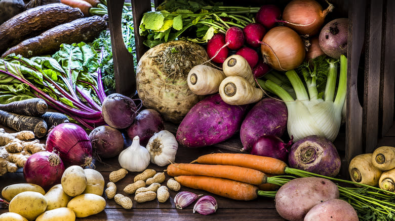 colorful fresh root vegetables