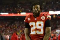 FILE PHOTO: Jan 15, 2017; Kansas City, MO, USA; Kansas City Chiefs strong safety Eric Berry (29) reacts on the sideline during the fourth quarter in the AFC Divisional playoff game against the Pittsburgh Steelers at Arrowhead Stadium. Pittsburgh won 18-16. Mandatory Credit: Jeff Curry-USA TODAY Sports