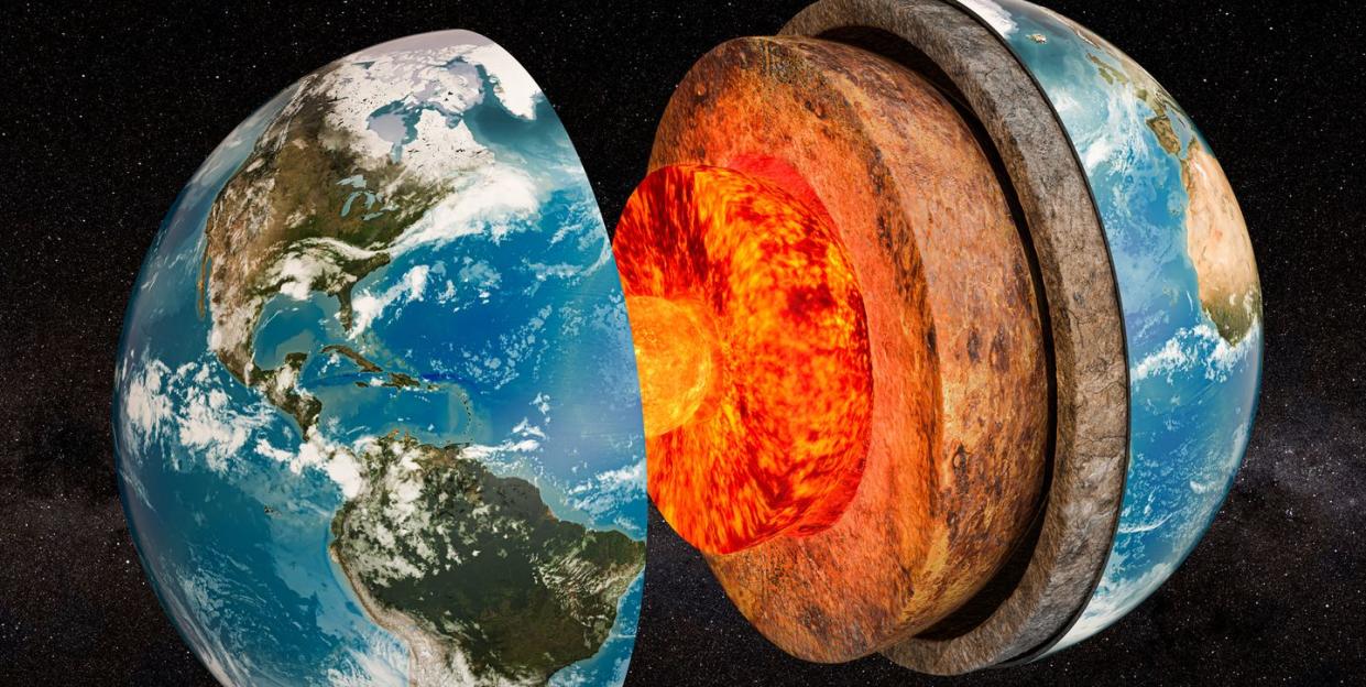 structure of planet earth in space, 3d rendering the source of the map httpssvsgsfcnasagov3615