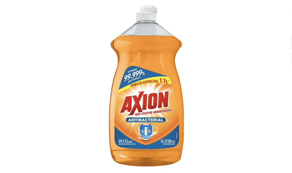 Axion Complete Lavatrastes Líquido Antibacterial, Todo en uno, 1.1 L. Foto: Amazon.com.mx