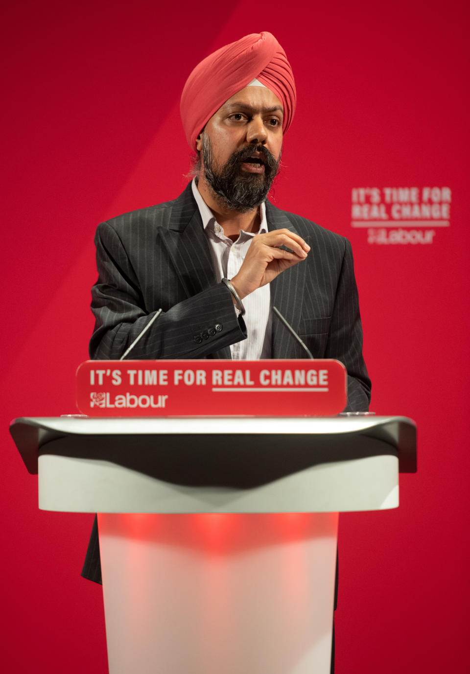 Tan Dhesi, Labour Party parliamentary candidate for Slough at the launch of the Labour Party race and faith manifesto at the Bernie Grant Arts Centre, north London.