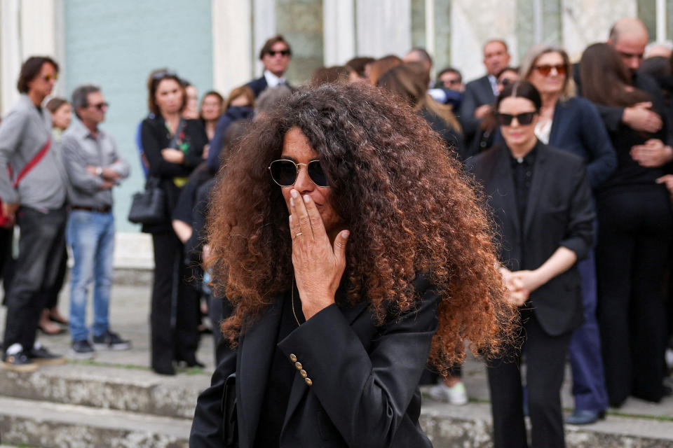 Modelo Afef Jnifen en el funeral de Roberto Cavalli en Italia. REUTERS/Yara Nardi