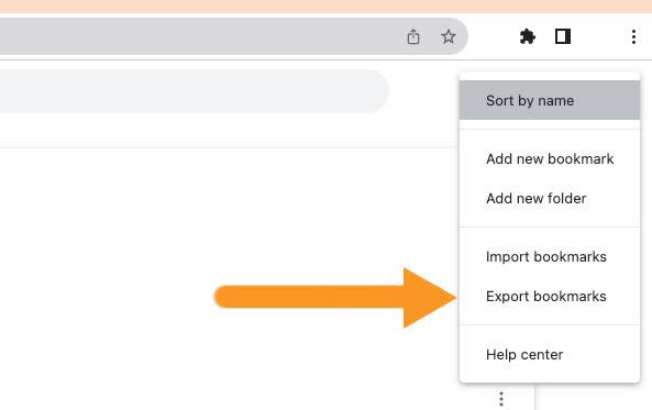 Export bookmarks on Google Chrome