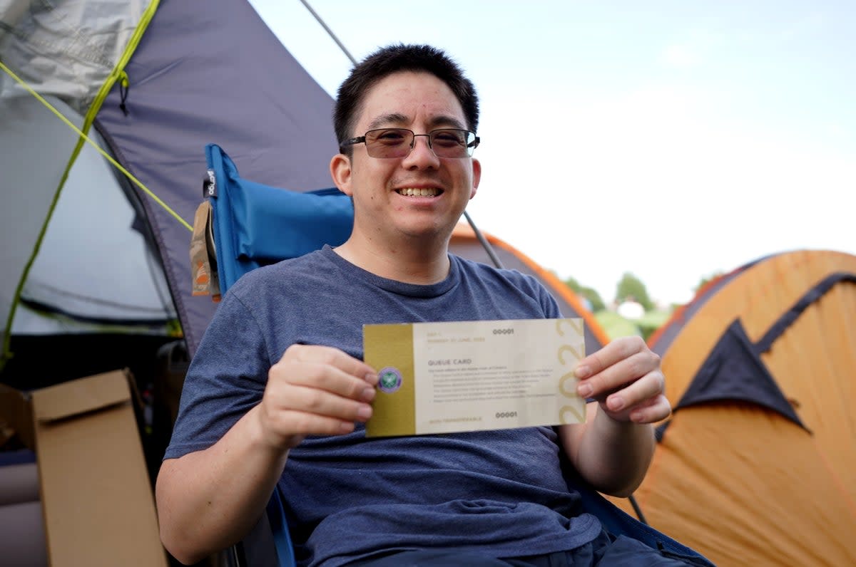 Brent Pham, from California, was the first in the queue (Zac Goodwin/PA) (PA Wire)