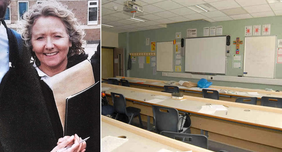 The 61-year-old teacher was stabbed in her classroom (Picture: SWNS)