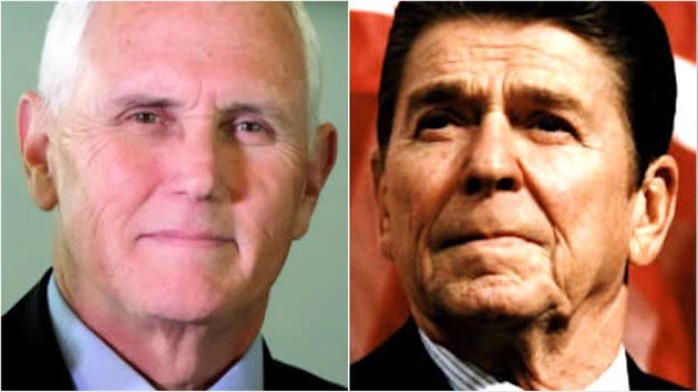 Mike Pence and Ronald Reagan