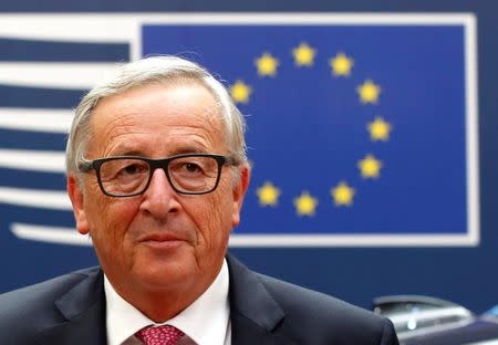 European Commission President Jean-Claude Juncker arrives at the EU summit meeting in Brussels, Belgium, October 19, 2017. REUTERS/Dario Pignatelli