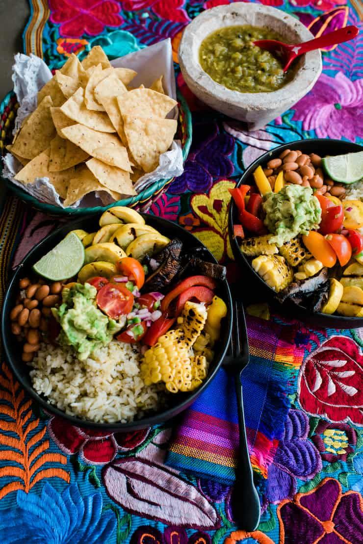 Grilled Veggie Burrito Bowls with Hatch Green Chile Rice