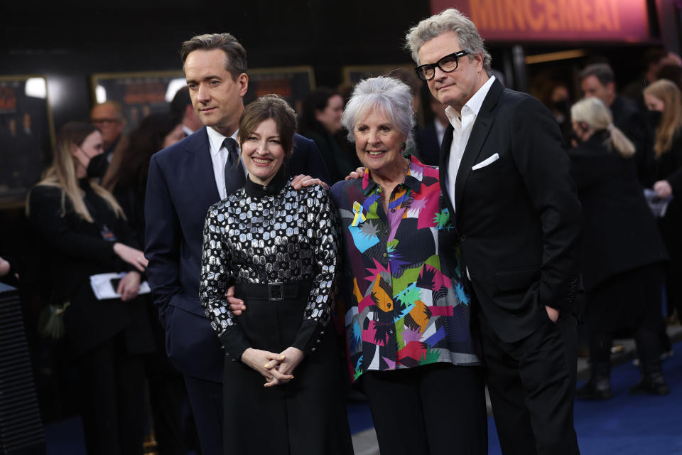 Matthew Macfayden, Colin Firth, Kelly Macdonald y Penelope Wilton en el estreno del film "Operation Mincemeat"