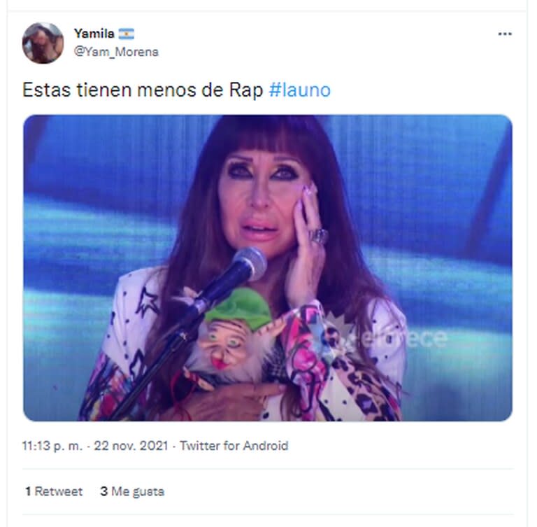 Los memes en Twitter por una interpretación de rap en La 1-5/18 (eltrece) (Crédito: Twitter)