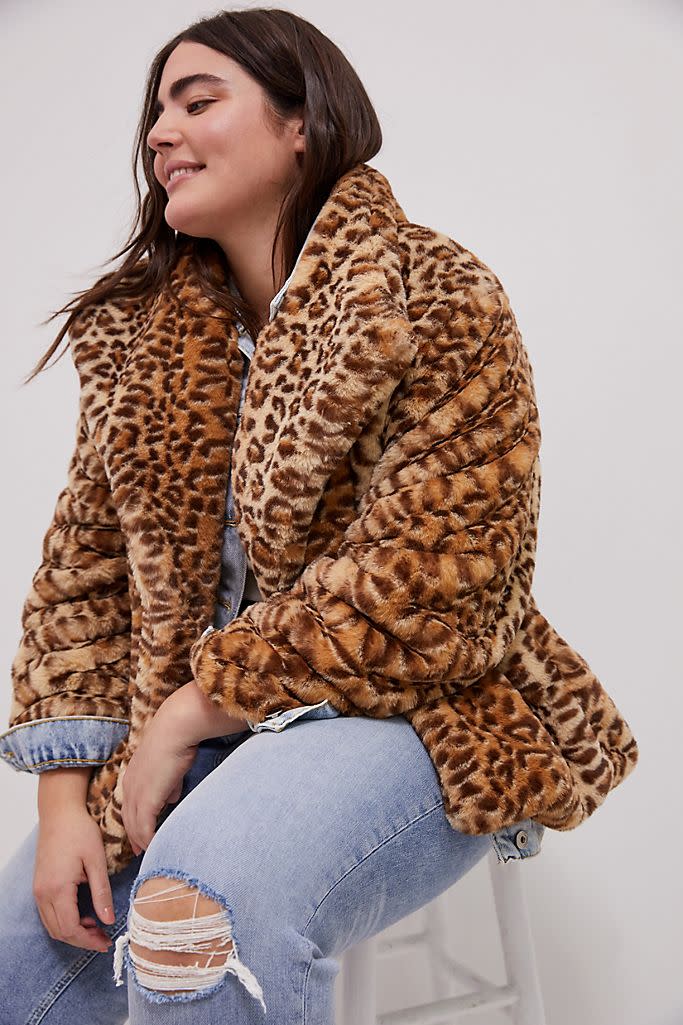 Leopard Faux Fur Jacket. Image via Anthropologie.