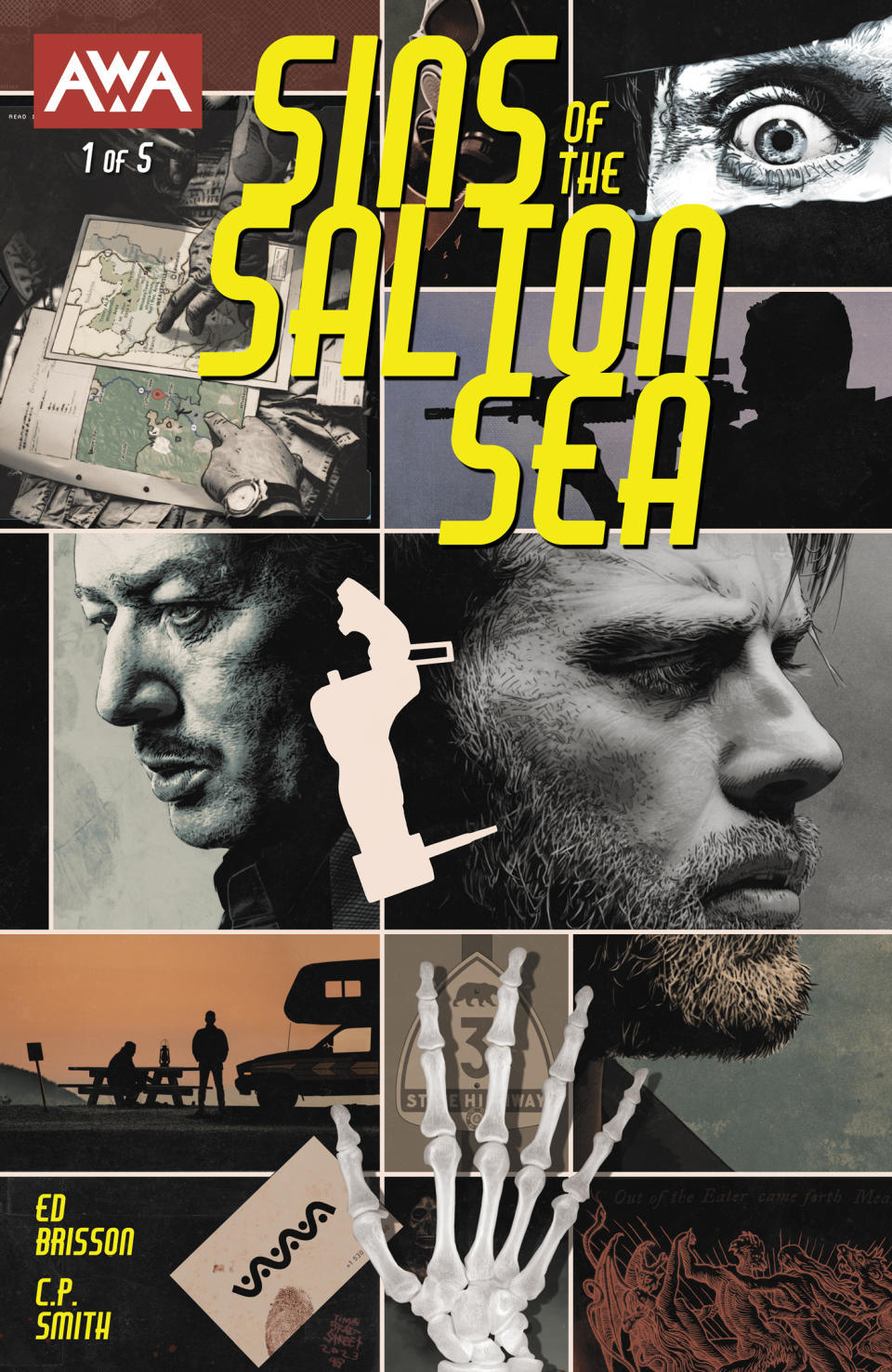 The covers for Sins of the Salton Sea #1.