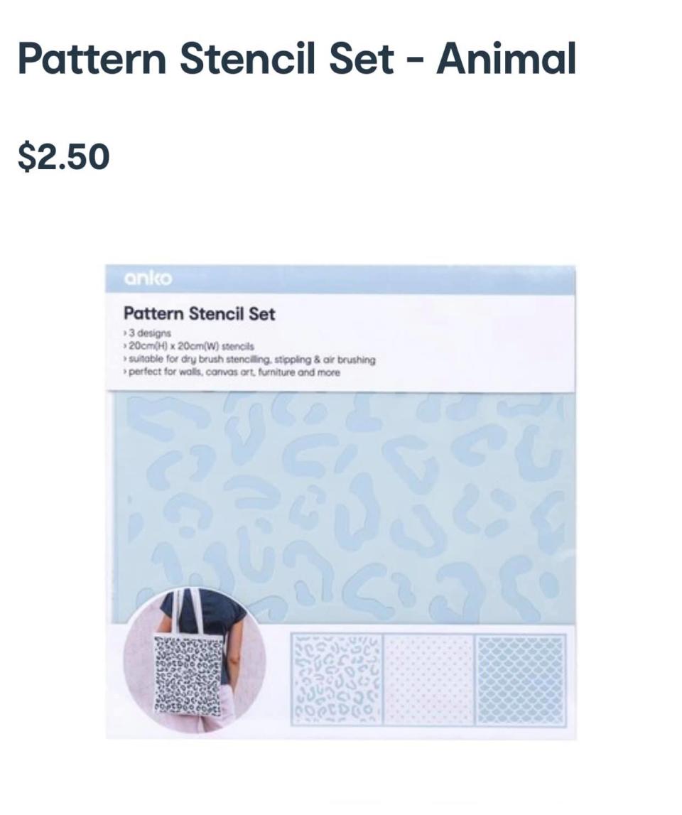 This $2.50 Kmart stencil was key to the makeover. Photo: Kmart.