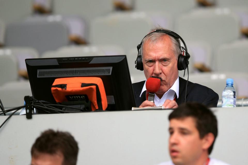 Sky Sports commentator Martin Tyler at work (PA) (PA Archive)