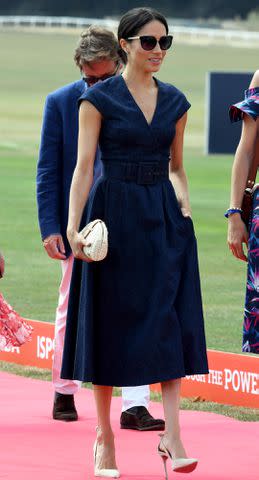 Anwar Hussein/WireImage Meghan Markle at the Sentebale ISPS Handa Polo Cup at the Royal County of Berkshire Polo Club on July 26, 2018.