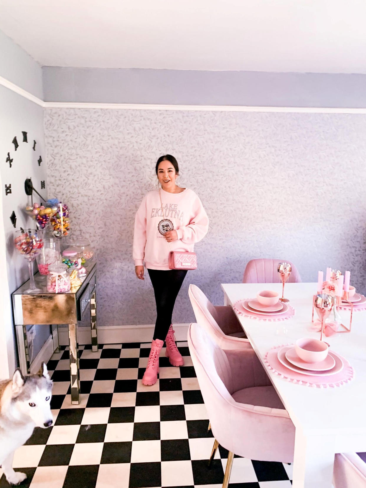 The pink-obsessed woman began her colour coordinated journey when her Stepdad, Michael Heslop, 64, gifted her a pink kettle and toaster at her engagement party in May 2019.