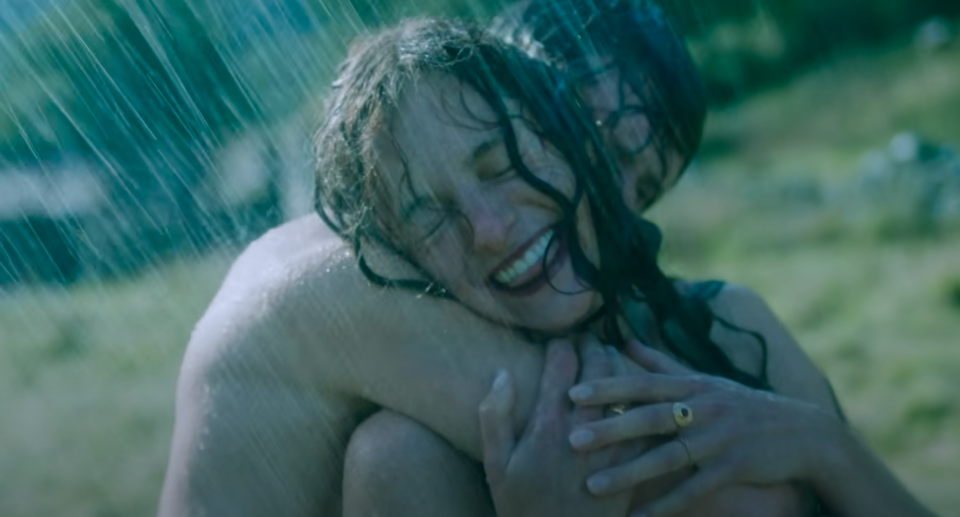 Emma Corrin as Lady Chatterley's Lover and Jack O'Connell in Lady Chatterley's Lover. (Netflix)