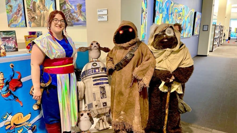 Bailey Hager with Jawa and Ewok friends (Brian Weckerly, OurQuadCities.com)
