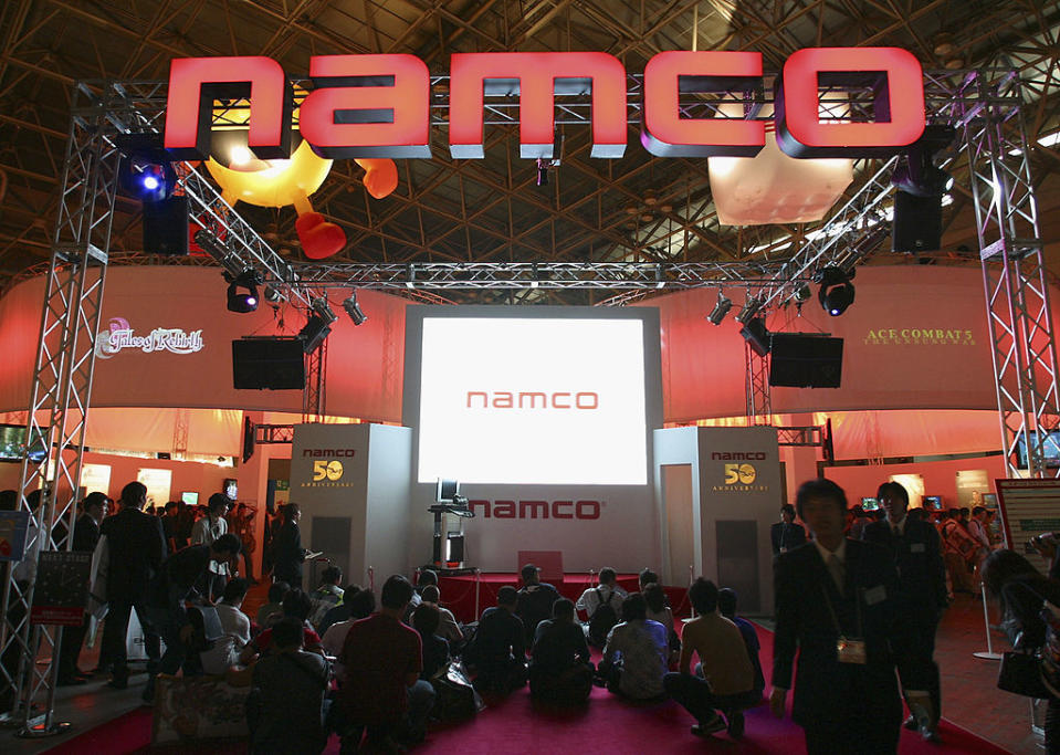<p><b>Namco</b>. La NAMCO ha creato anche la serie Tekken e Ridge Racer, prima di fondersi con Bandai nel 2005. Bandai è stato per un periodo il 4° produttore di giocattoli al mondo (Photo by Junko Kimura/Getty Images) </p>