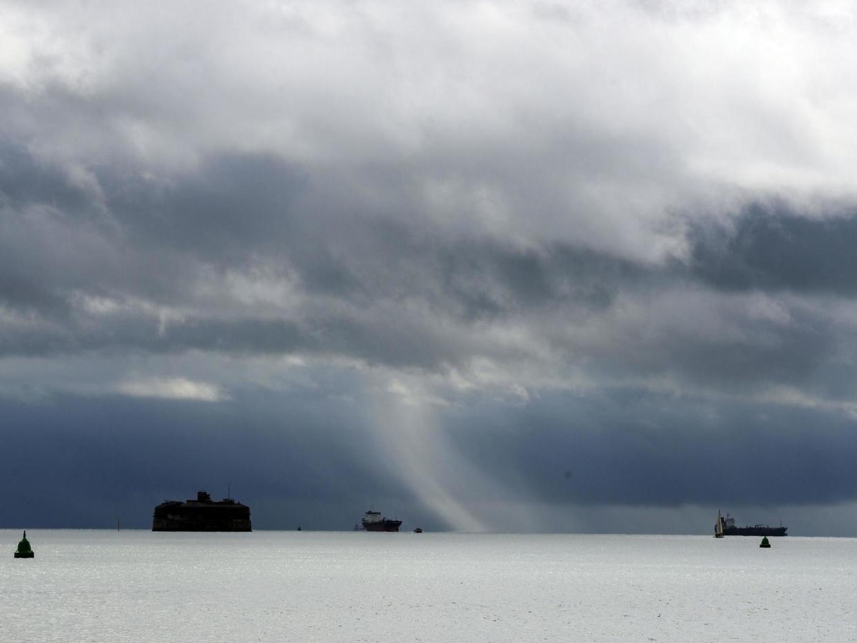 Clouds form over the Solent in Portsmouth on 24 August, the day before Storm Francis made landfall with the UK: Steve Parsons/PA Wire