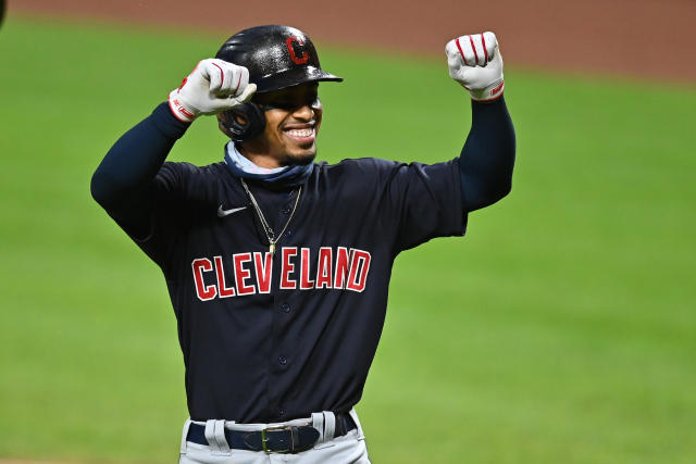 Francisco Lindor of the Cleveland Indians looks on before the game