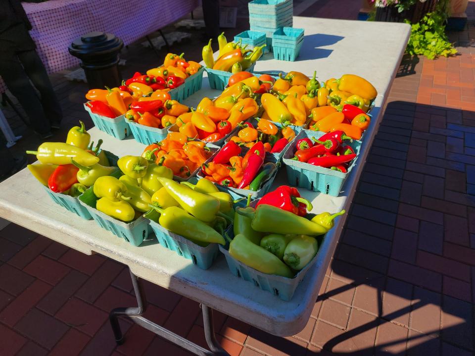 A variety of produce is available at the weekly Wooster Farmers Market on Saturday mornings. Markets like the one Wooster attract customers from nearby counties like Holmes County.