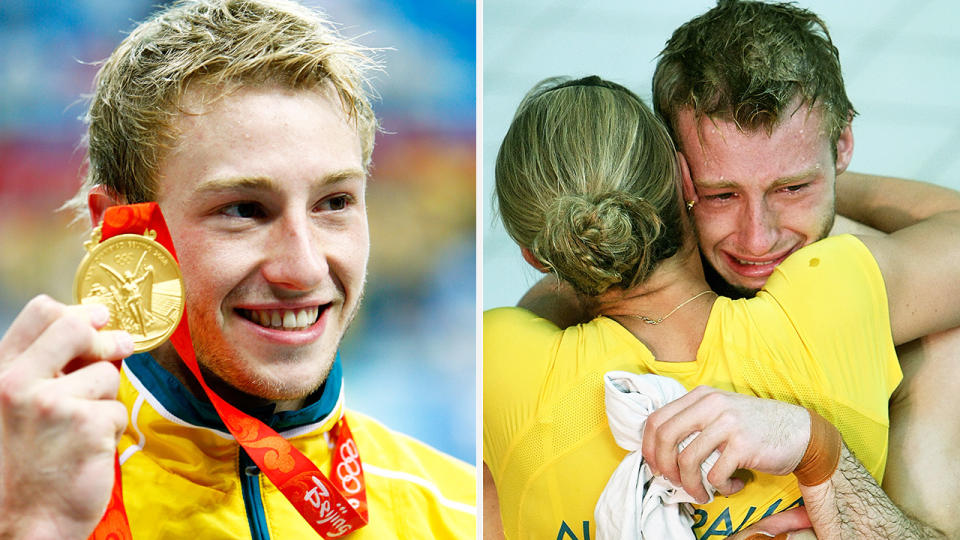 Matthew Mitcham, the first openly gay man to win Olympic gold, has opened up about the toll of hiding his sexuality during his younger years. Pictures: Getty Images