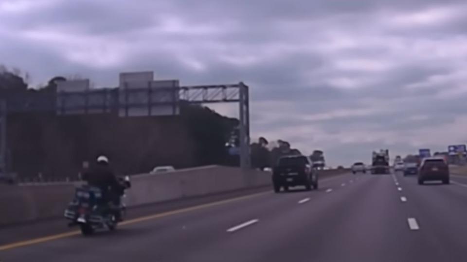 Motorcycle Cops Chase Down A Stolen Ford F-150