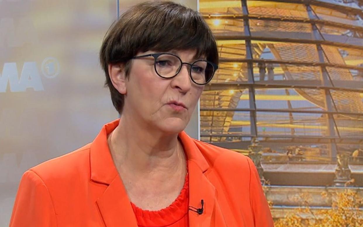 SPD-Vorsitzende Saskia Esken war zu Gast beim ARD-"Morgenmagazin": Sie forderte 100 Milliarden Euro Sondervermögen für die Bildung. Doch woher will sie das Geld nehmen? (Bild: ARD)