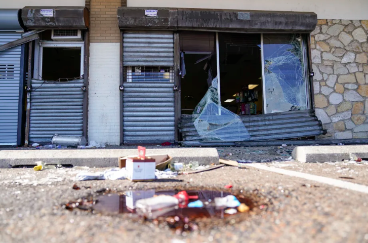 A ransacked liquor store in Philadelphia in September.