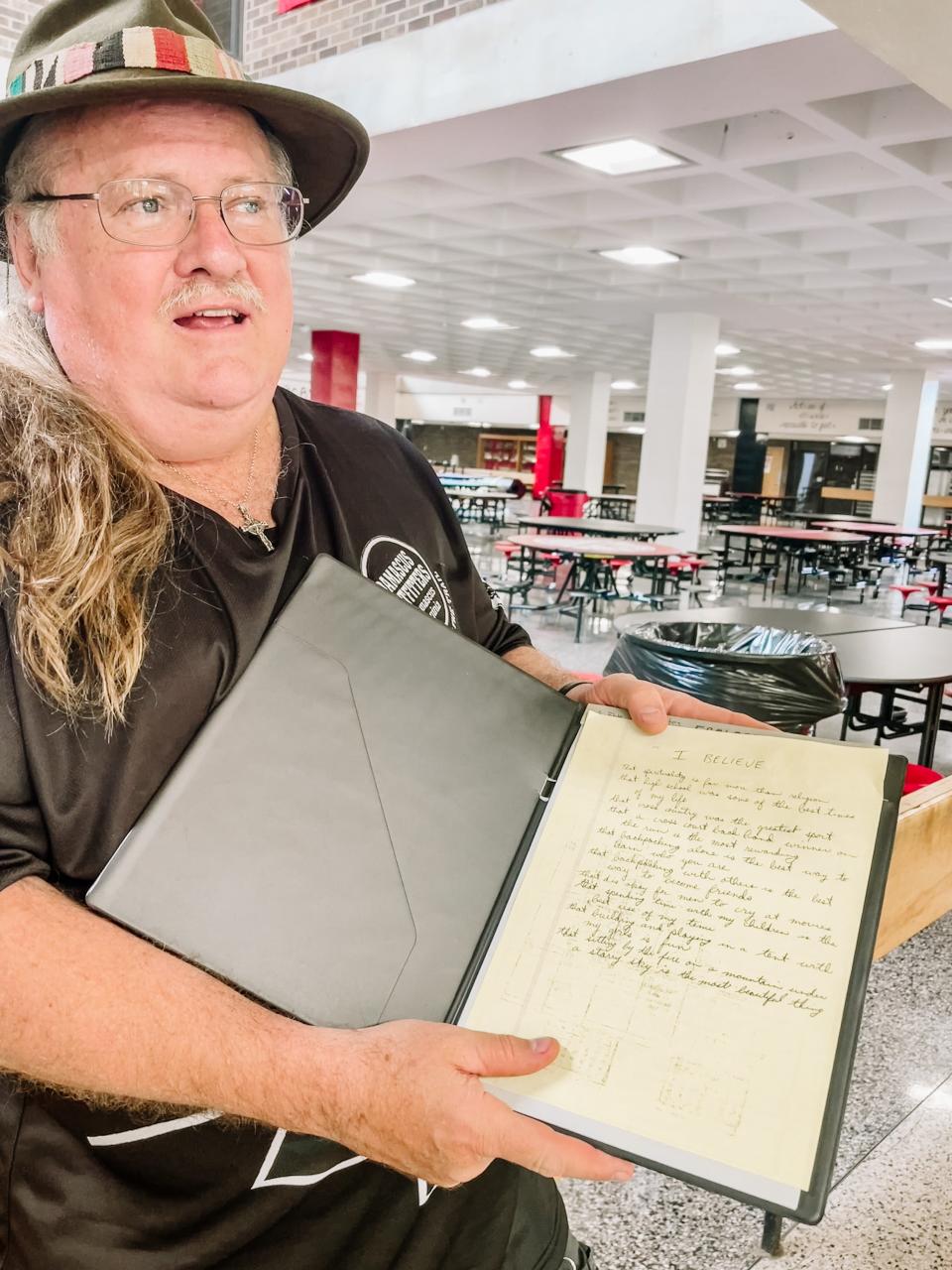 Gordon Sisk was the social studies department chair when J.D. Lambert taught economics at Central. Lambert would get his students to write “I believe” on notepaper and list their principles and beliefs. “I copied the idea and still have my own,” Sisk said at the schoolwide celebration.