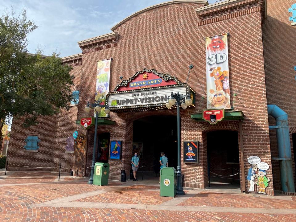 The entrance to Muppet*Vision 3D at Hollywood Studios in August 2021.