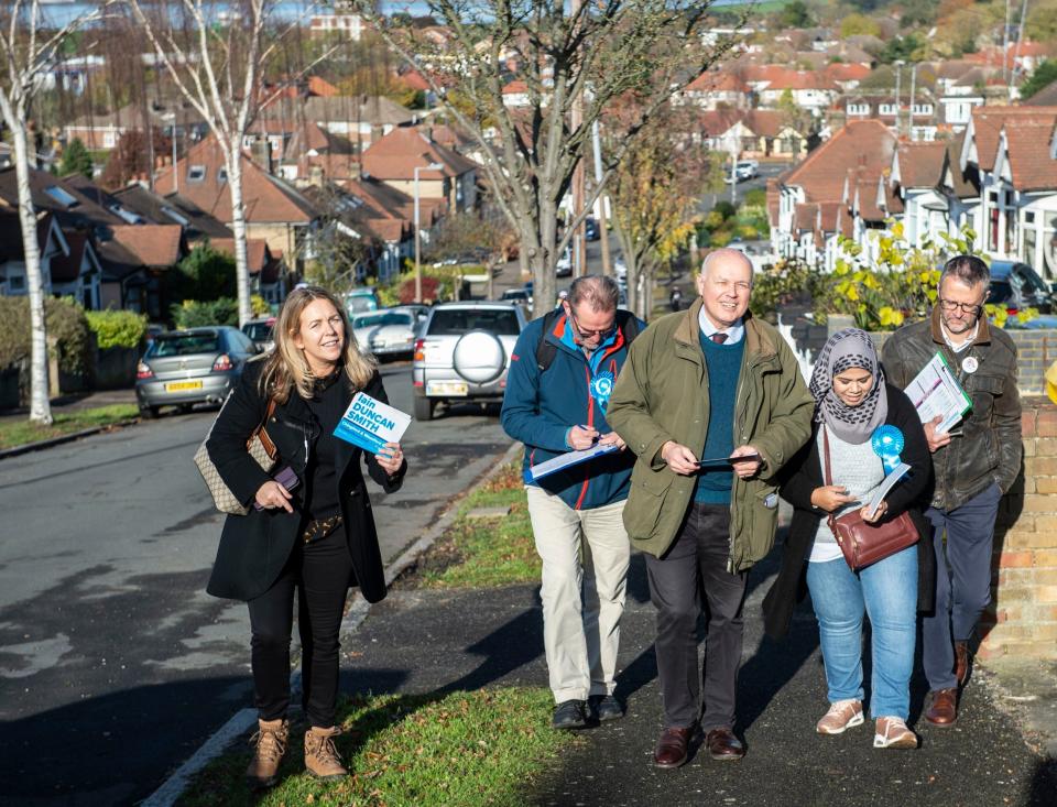 Iain Duncan Smith, MParliament for Chingford and Woodford Green campaigns in the constituency ahead of the general election. (Lucy Young)