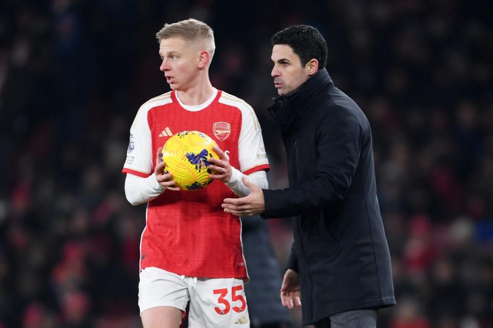 Oleksandr Zinchenko could be dropped for tougher tests (Arsenal FC via Getty Images)