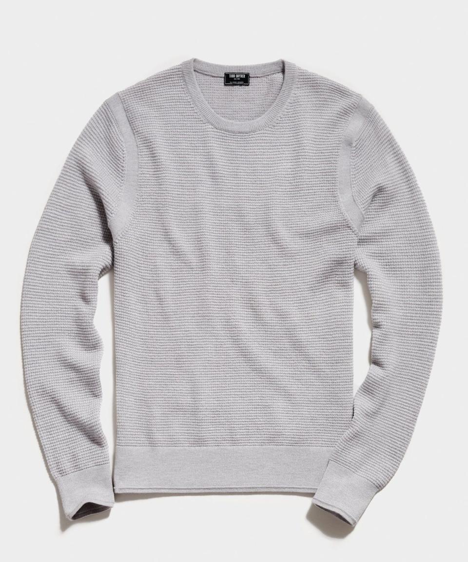 Todd Snyder Merino Waffle Crewneck Sweater