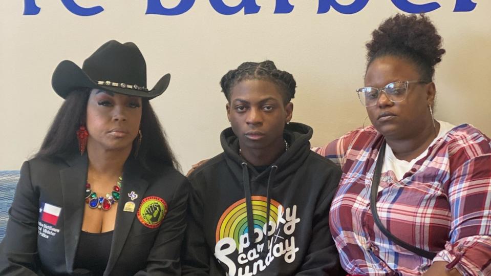 PHOTO: Darryl George (middle) is serving in-school suspension (ISS) because he won't cut his dreadlocks. (George Family Photo)