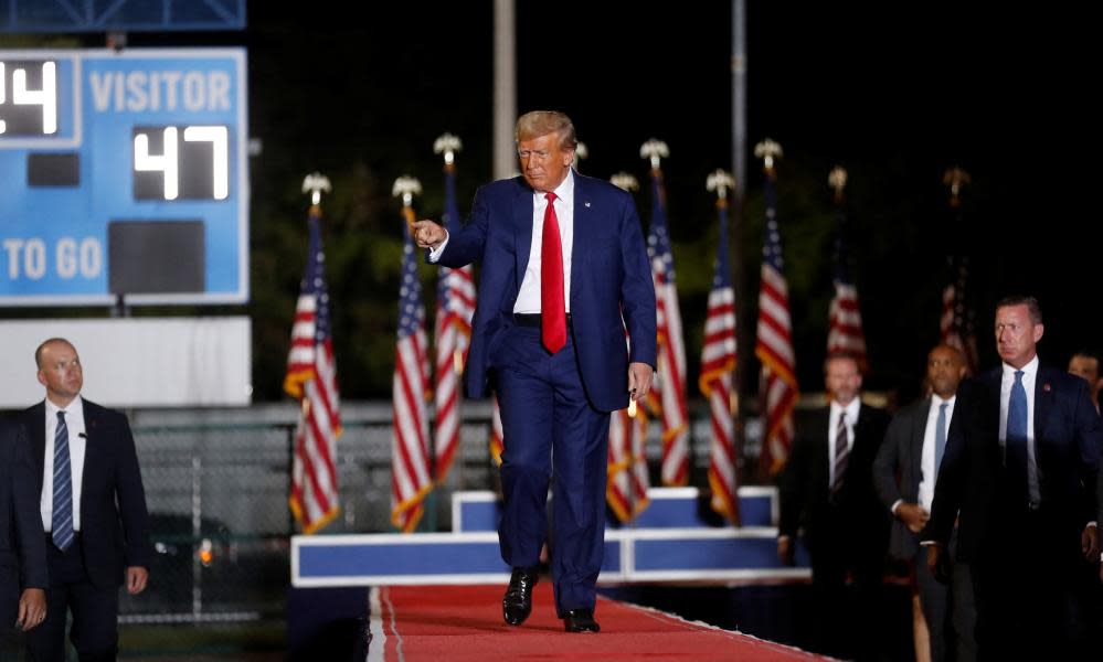 Donald Trump at a rally in Hialeah, Florida, on 8 November.