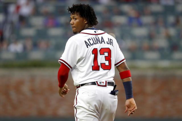 Nike Women's Atlanta Braves Ronald Acuña Jr. #13 White Cool Base