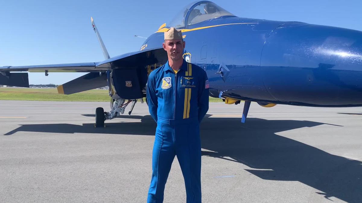 Watch the video Blue Angel Commander Alex Armatas arrives in Lakeland