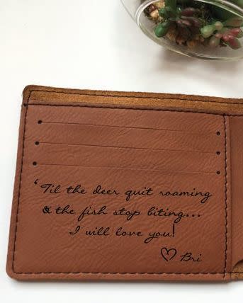 Engraved Leather Wallet