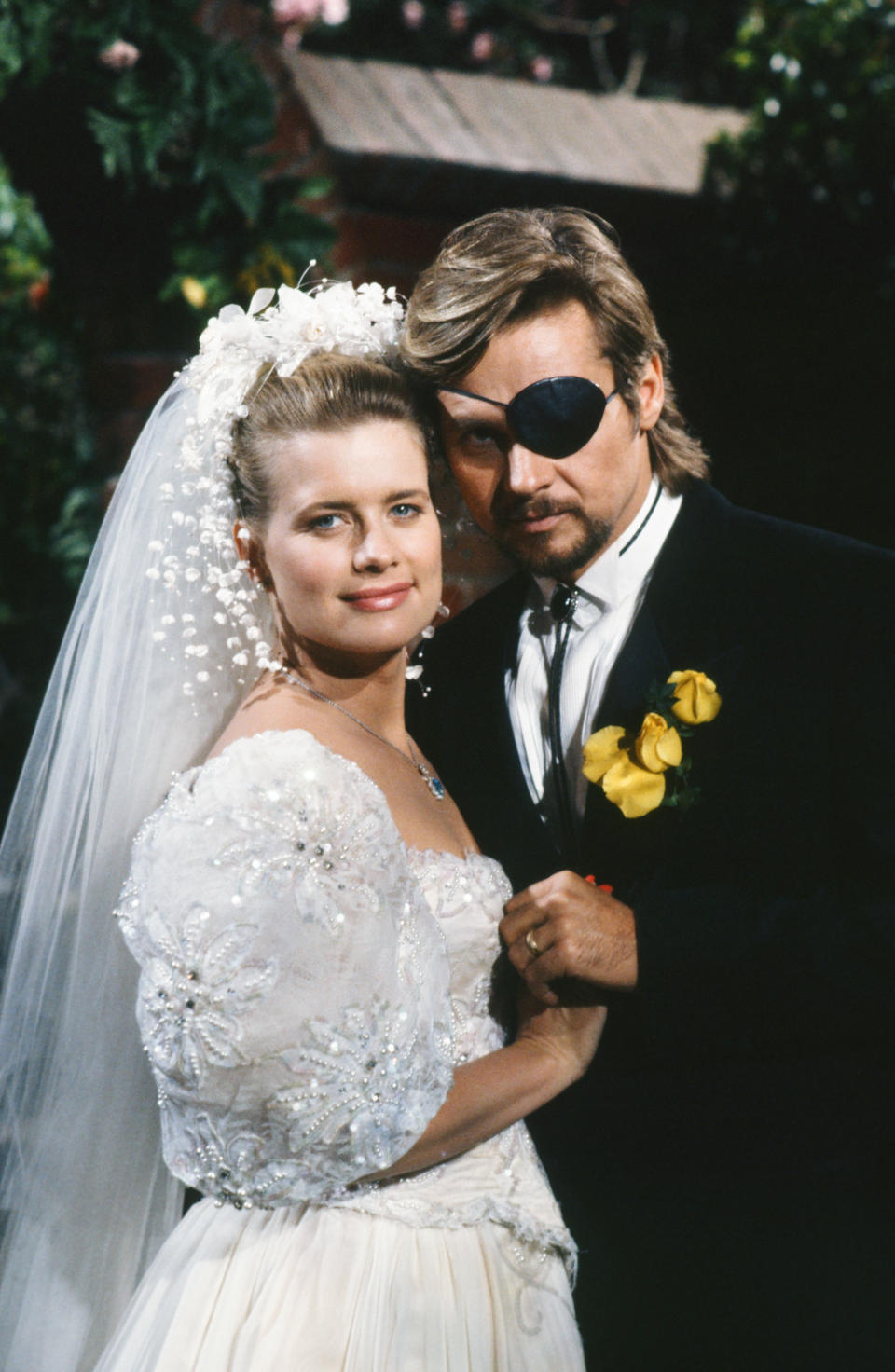 painful 90s celeb pics Mary Beth Evans as Dr. Kayla Brady Johnson, Stephen Nichols as Steve 