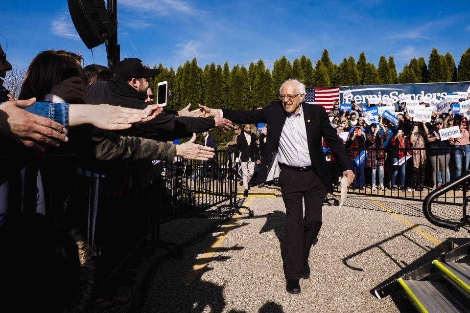 Sanders in Warren, Mich., during his spring tour of battle ground states | Devin Yalkin for TIME