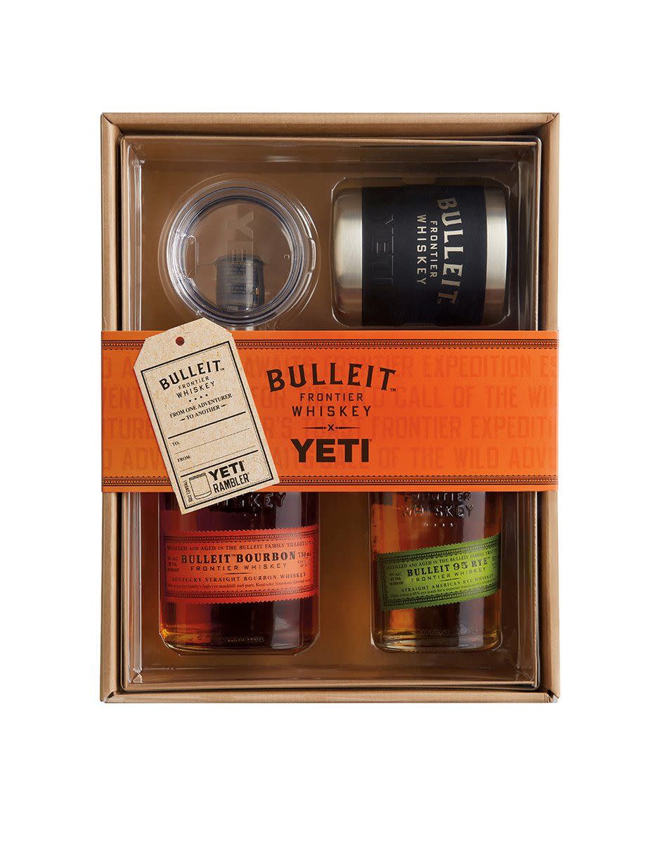 <p><strong>Bulleit</strong></p><p>reservebar.com</p><p><strong>$72.00</strong></p><p><a href="https://go.redirectingat.com?id=74968X1596630&url=https%3A%2F%2Fwww.reservebar.com%2Fproducts%2Fbulleit-bourbon-yeti-outdoor-pack&sref=https%3A%2F%2Fwww.redbookmag.com%2Ffood-recipes%2Fg34824733%2Fwhiskey-gifts-for-whiskey-lovers%2F" rel="nofollow noopener" target="_blank" data-ylk="slk:BUY IT HERE;elm:context_link;itc:0;sec:content-canvas" class="link ">BUY IT HERE</a></p><p>There’s something about the great outdoors that elevates the whiskey-drinking experience. This fun gift set collaboration from Bulleit and Yeti pairs some of our favorite whiskeys with a handsomely designed custom Yeti Rambler. Whether you’re sipping Bulleit beside a raging bonfire on a camping trip or simply sitting on your back porch watching the night sky, this is a fun, thoughtful gift.</p>
