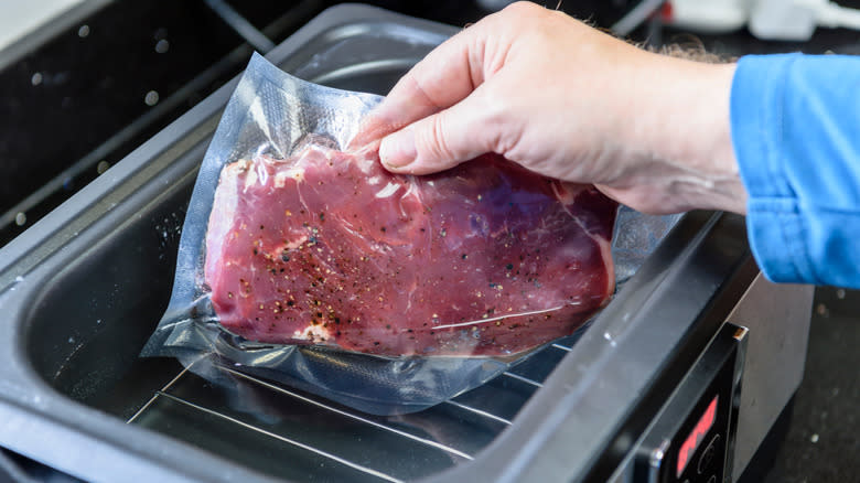 Cooking steak sous vide